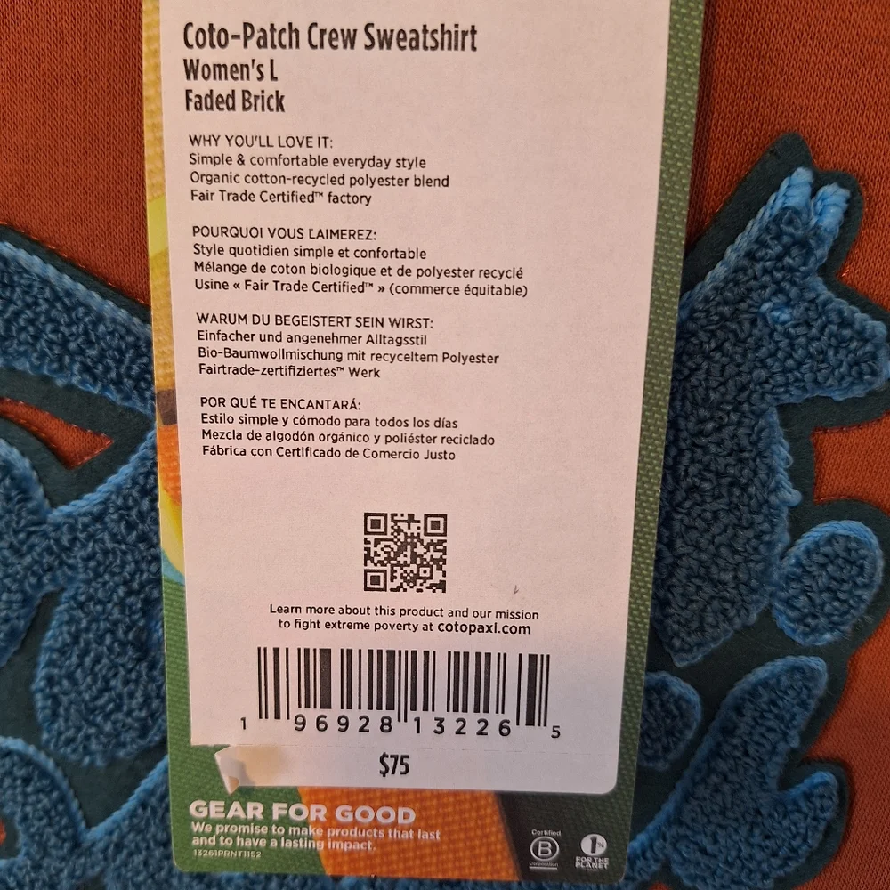 Cotopaxi Sweatshirt Womens Crew Neck Pullover Organic - Picture 12 of 16